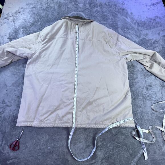 Croft & Barrow Jacket Mens XL Khaki Flannel Lined Canvas Field Chore Coat - Picture 7 of 7